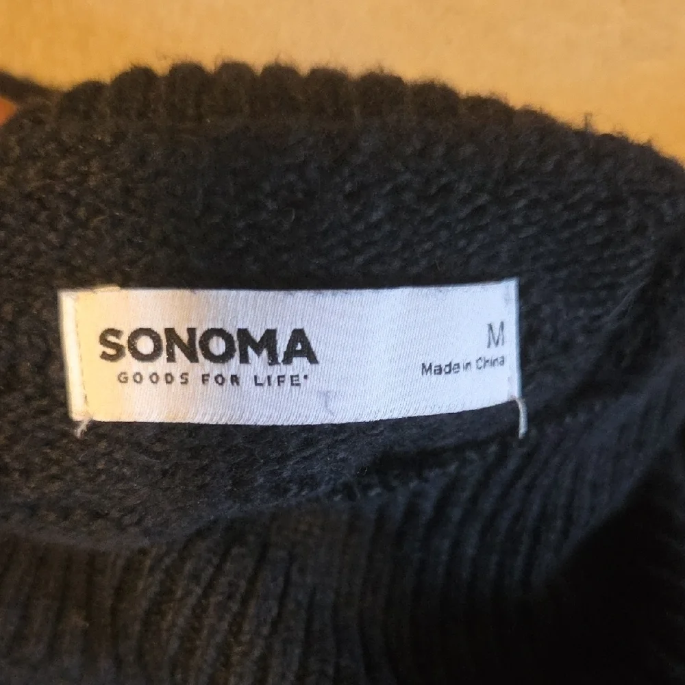 Sonoma Black Knit Cowl Neck Sweater